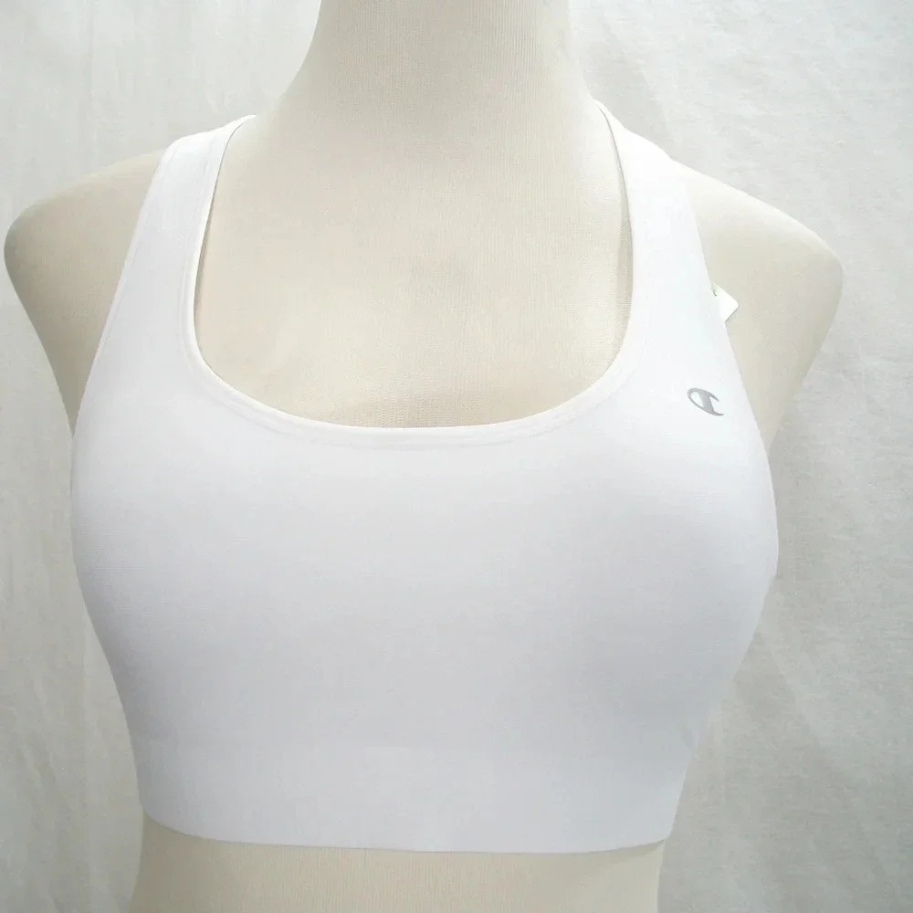 MEDIUM Champion B9504 Absolute Racerback Sports Bra White NWT